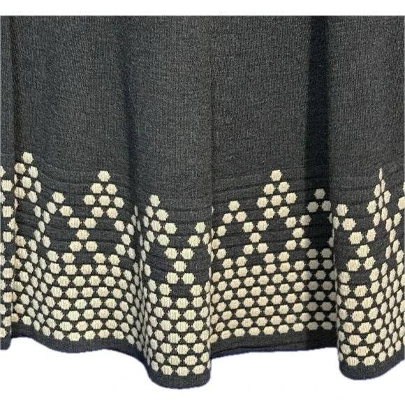 Eliza J Black Tan Size XS Long Sleeve Fit Flare Stretch Sweater Dress - Picture 3 of 5